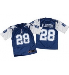 Nike Cowboys 28 Darren Woodson Navy Blue White Mens Stitched NFL Throwback Elite Jersey