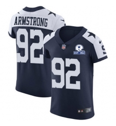 Nike Cowboys 92 Dorance Armstrong Navy Blue Thanksgiving Men Stitched With Established In 1960 Patch NFL Vapor Untouchable Throwback Elite Jersey