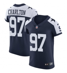 Nike Cowboys #97 Taco Charlton Navy Blue Thanksgiving Mens Stitched NFL Vapor Untouchable Throwback Elite Jersey