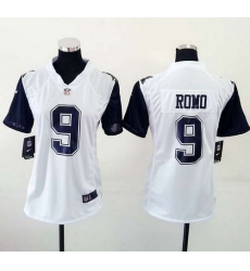 Nike Cowboys 9 Tony Romo White Womens Stitched NFL Elite Rush Jersey