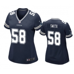 Women Dallas Cowboys 58 Mazi Smith Navy Stitched Football Game Jersey