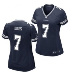 Women Nike Dallas Cowboys Trevon Diggs #7 Blue Vapor Limited Jersey