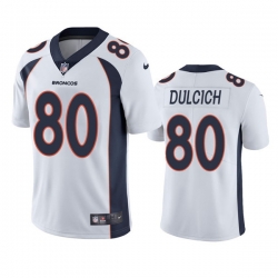 Men Denver Broncos 80 Greg Dulcich White Vapor Untouchable Stitched Jersey