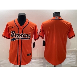 Men Denver Broncos Blank Orange Stitched Jersey