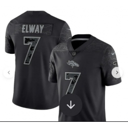 Men Nike Denver Broncos 7 John Elway Black Fashion NFL Jersey