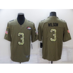 Men's Denver Broncos #3 Russell Wilson Olive With Camo 2017 Salute To Service Stitched NFL Nike Limited Jersey