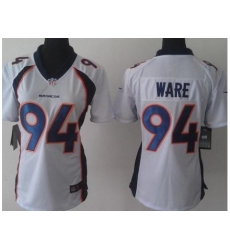 Women Nike Denver Broncos 94 DeMarcus Ware White NFL Jerseys