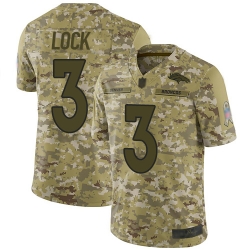 Broncos 3 Drew Lock Camo Youth Stitched Football Limited 2018 Salute to Service Jersey