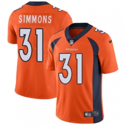 Youth Nike Broncos #31 Justin Simmons Orange Team Color Stitched NFL Vapor Untouchable Limited Jersey