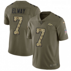 Youth Nike Denver Broncos 7 John Elway Limited OliveCamo 2017 Salute to Service NFL Jersey