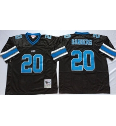 Men Detroit Lions 20 Barry Sanders Black M&N Throwback Jersey