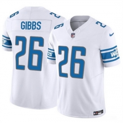 Men Detroit Lions 26 Jahmyr Gibbs White 2023 F U S E  Vapor Untouchable Limited Stitched Football Jersey