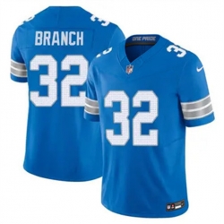 Men Detroit Lions 32 Brian Branch Blue 2023 F U S E  Vapor Untouchable Limited Stitched Jersey