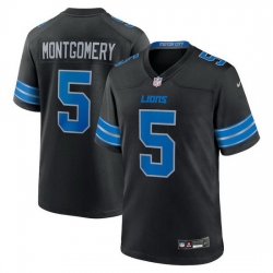 Men Detroit Lions 5 David Montgomery Black 2nd Alternate Stitched Game Jersey