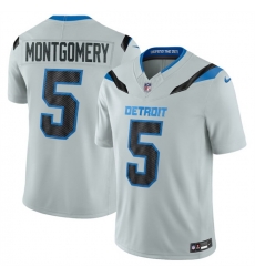 Men Detroit Lions  5 David Montgomery Silver 2026 F U S E  Rivalries Collection Limited Stitched Football Jersey