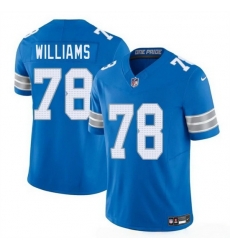 Men Detroit Lions 78 Tyleik Williams Blue 2025 Draft F U S E  Vapor Limited Stitched Jersey