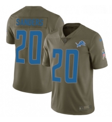 Men Nike Detroit Lions 20 Barry Sanders Limited Olive 2017 Salute to Service NFL Jersey