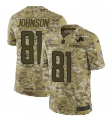 Men Nike Detroit Lions 81 Calvin Johnson Limited Camo 2018 Salute to Service NFL Jersey