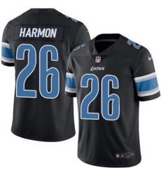 Nike Detroit Lions 26 Duron Harmon Black Men Stitched NFL Limited Rush Jersey