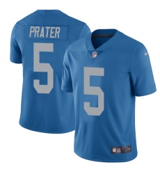 Nike Lions #5 Matt Prater Blue Throwback Mens Stitched NFL Vapor Untouchable Limited Jersey