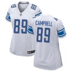 Women Detroit Lions 89 CAMPBELL White Vapor Untouchable Limited Stitched Jersey