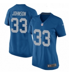 Womens Nike Detroit Lions 33 Kerryon Johnson Game Blue Alternate NFL Jersey