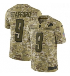 Youth Nike Detroit Lions 9 Matthew Stafford Limited Camo 2018 Salute to Service NFL Jersey