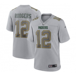 Men Green Bay Packers 12 Aaron Rodgers Gray Atmosphere Fashion Stitched Game Jersey