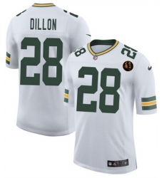 Men Green Bay Packers 28 A J Dillon White 2025 New With John Madden Patch Vapor Untouchable Limited Stitched Football Jersey Men Green Bay Packers 28 A J Dillon White 2025 New With John Madden Patch Vapor Untouchable Limited Stitched Football Jersey
