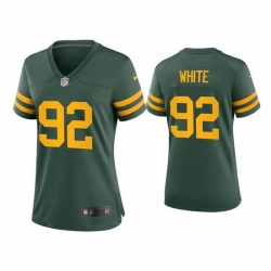 Women Green Bay Packers 92 Reggie White Alternate Game Green Jersey