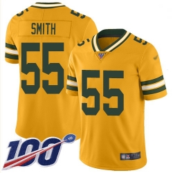Youth Packers 55 Za 27Darius Smith Gold Stitched Football Limited Inverted Legend 100th Season Jersey
