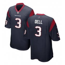 Men Houston Texans 3 Tank Dell Navy Stitched Game Football Jersey