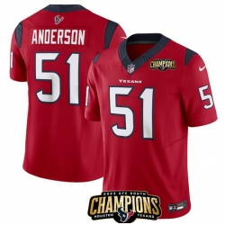 Men Houston Texans 51 Will Anderson Jr  Red 2023 F U S E  AFC South Champions Patch Vapor Untouchable Limited Stitched Football Jersey