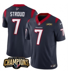 Men Houston Texans 7 C J  Stroud Navy 2023 F U S E  AFC South Champions Patch Vapor Untouchable Limited Stitched Football Jersey