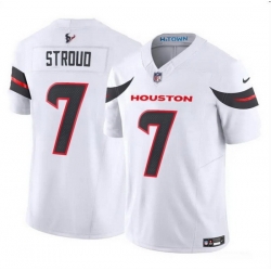 Men Houston Texans 7 C J  Stroud White 2024 Vapor F U S E  Limited Stitched Jersey