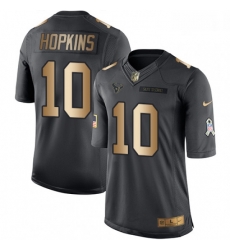 Men Nike Houston Texans 10 DeAndre Hopkins Limited BlackGold Salute to Service NFL Jersey