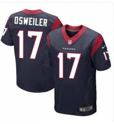 Nike Texans #17 Brock Osweiler Navy Blue Team Color Mens Stitched NFL Elite Jersey