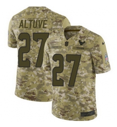 Nike Texans #27 Jose Altuve Camo Mens Stitched NFL Limited 2018 Salute To Service Jersey