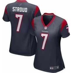 Women Houston Texans 7 C J  Stroud Navy Stitched  Jersey