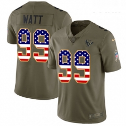 Youth Nike Houston Texans 99 JJ Watt Limited OliveUSA Flag 2017 Salute to Service NFL Jersey