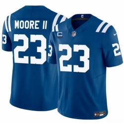 Men Indianapolis Colts 23 Kenny Moore II Blue 2025 F U S E  With 4 Star C Patch Vapor Limited Stitched Football Jersey