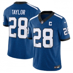 Men Indianapolis Colts 28 Jonathan Taylor Royal 2023 F U S E Indiana Nights Limited Stitched Football Jersey