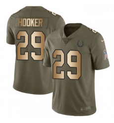 Men Nike Indianapolis Colts 29 Malik Hooker Limited OliveGold 2017 Salute to Service NFL Jersey