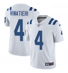 Men Nike Indianapolis Colts 4 Adam Vinatieri White Vapor Untouchable Limited Player NFL Jersey