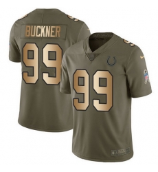 Nike Colts 99 DeForest Buckner Olive Gold Men Stitched NFL Limited 2017 Salute To Service Jersey