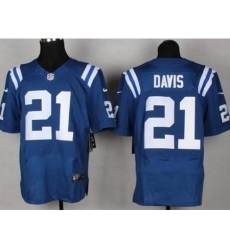 Nike Indianapolis Colts 21 Vontae Davis Blue Elite NFL Jersey