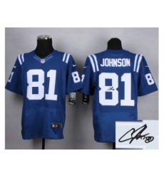 Nike Indianapolis Colts 81 Andre Johnson blue Elite Signature NFL Jersey