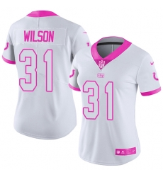 Nike Colts #31 Quincy Wilson White Pink Womens Stitched NFL Limited Rush Fashion Jersey