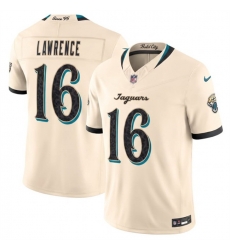 Men Jacksonville Jaguars 16 Trevor Lawrence Cream 2026 F U S E Rivalries Collection Limited Stitched Football Jersey Men Jacksonville Jaguars 16 Trevor Lawrence Cream 2026 F U S E Rivalries Collection Limited Stitched Football Jersey