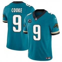 Men Jacksonville Jaguars 9 Logan Cooke Teal 2025 F U S E  With 3 Star C Patch Prowler Throwback Vapor Limited Stitched Football Jersey
